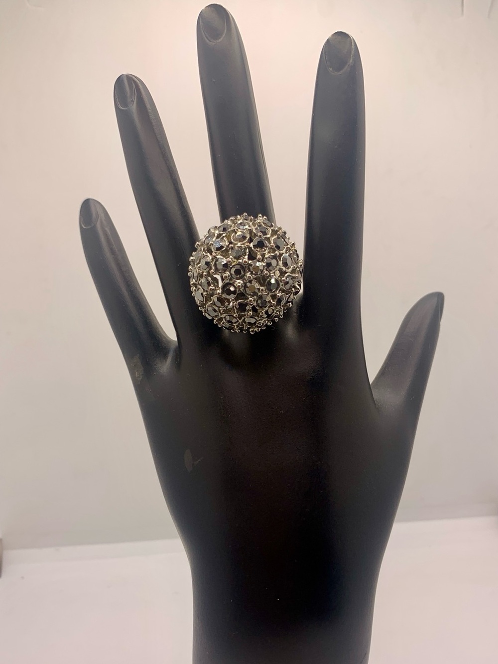 Crystal Pave Statement Ring - Silver Tone